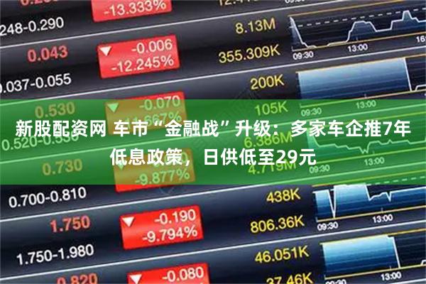 新股配资网 车市“金融战”升级：多家车企推7年低息政策，日供低至29元